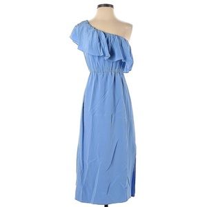 Adorable Club Monaco one shoulder ruffle dress. Size Small. Periwinkle